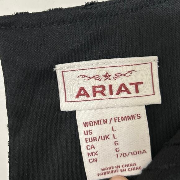 Ariat Black Shadow Mini Dress Velvet Burnout Animal Print Dolman Sleeves New Lrg - Picture 11 of 16